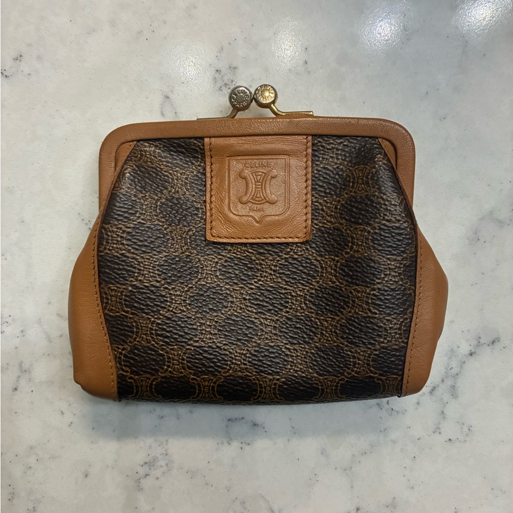 Celine Brown and Tan Leather Wallet